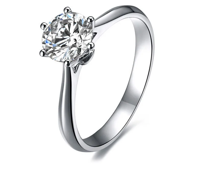 

1 Carat 925 Sterling Silver S925 Ring Simulation Diamant Ring Jewelry Snowflake Six Prongs Diamant Ring US Size From 4.5 To 9