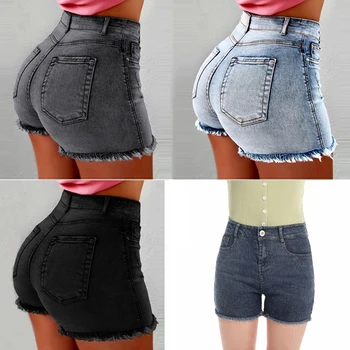 

Fashion Women Summer High Waisted Denim Shorts Jeans Women Short 2020 New Femme Push Up Skinny Slim Denim Shorts