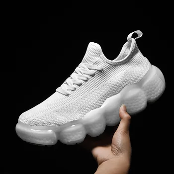 

Couple shoes summer breathable sports running shoes ins jelly popcorn air cushion bubble men and women increased white shoes