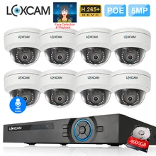 LOXCAM H.265+ 8CH POE Система до 16ch 5MP NVR комплект 5MP аудио Антивандальная купольная POE ip-камера 5MP День Ночь Камера безопасности комплект