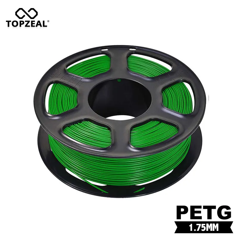 

TOPZEAL 3D Printer PETG Filament Dimensional Accurary +/- 0.02 mm 1KG Spool Green Color