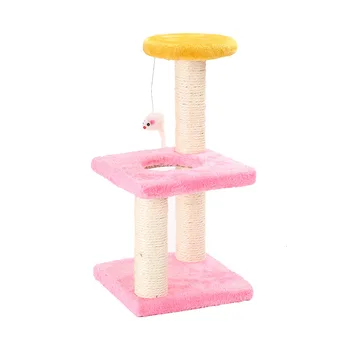 

Cat Climbing Tree Scratching Post Board Hanging Toy Mouse Activity Center Cat Jumping Standing Fram Cat Furniture