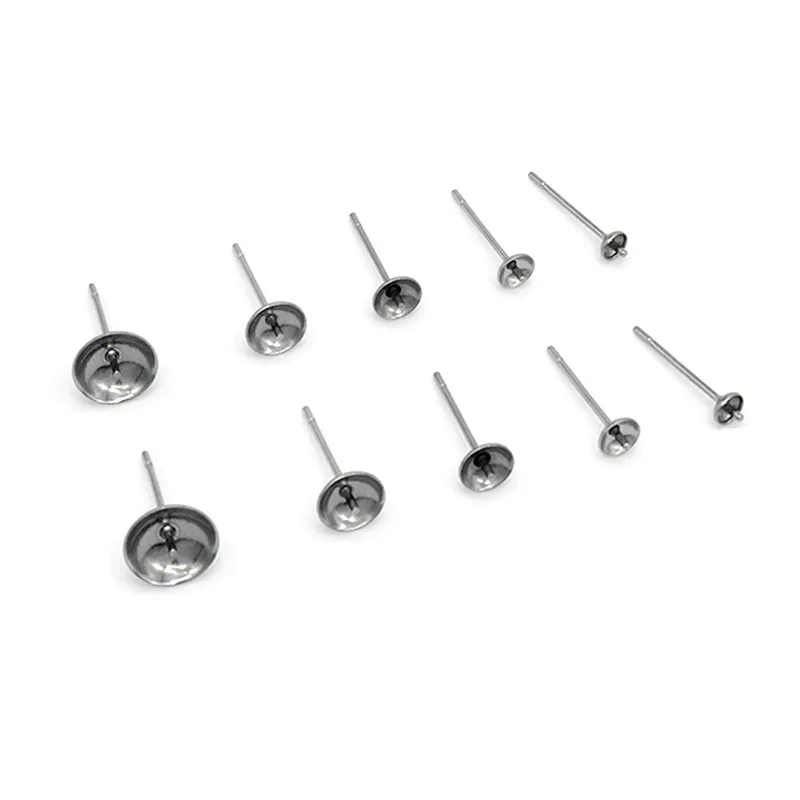 1 Pack 316L Surgical Stainless Steel Earring Post Stud with 3mm 4mm 5mm 6mm  8mm Glue