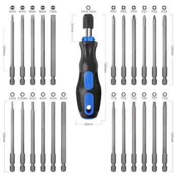 

2pcs Extra Long Screwdriver Bit Torx Kit +Quick Chuck Bit Holder With Tool Bag