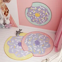 Nordic Style Round Donut Carpet Rugs Girl Room Decor Play Area Rug Bedside Doormat Floor Chair Mat Cartoon Carpets Living Room