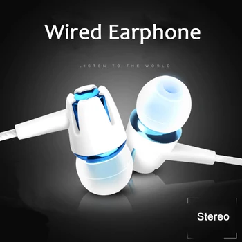 

10pcs In-ear Crystal Wired Earphone Earphones Subwoofer Headset Smartphone With Mic for Android iPh handphone