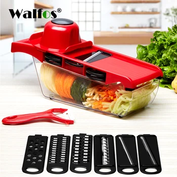

WALFOS Creative Mandoline Plastic Vegetable Fruit Slicers & Cutter With Adjustable Stainless Steel Blades Carrot Potato Grater