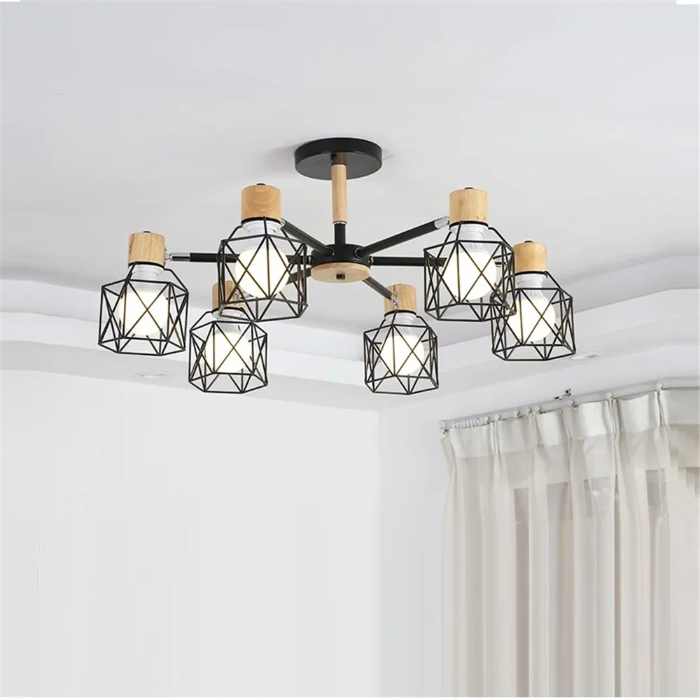 

Vintage Chandeliers Adjustable Lustre For Living Room Bedroom Kitchen Wood Chandelier Lighting Home Decor Lighting Fixtures