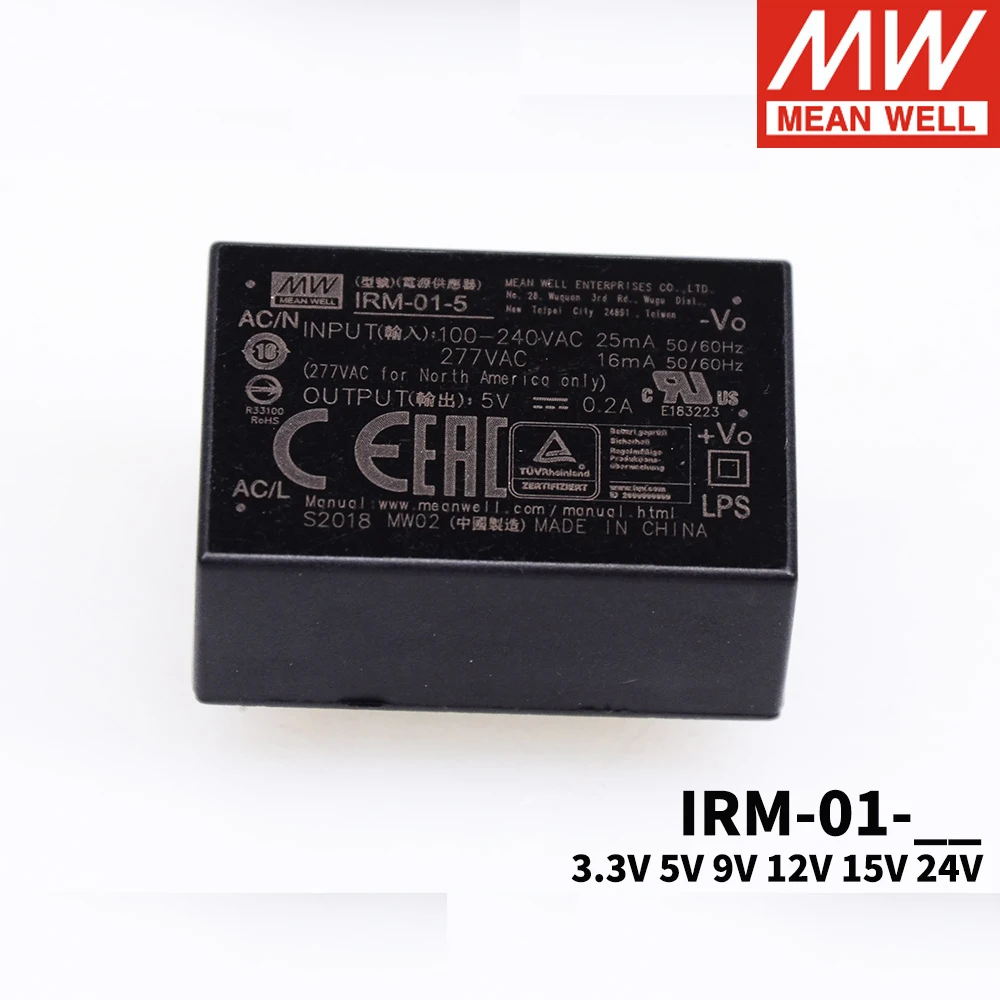 Бренд MEAN WELL представляет IRM 01 контактный тип AC DC модуль 1 Вт один Выход