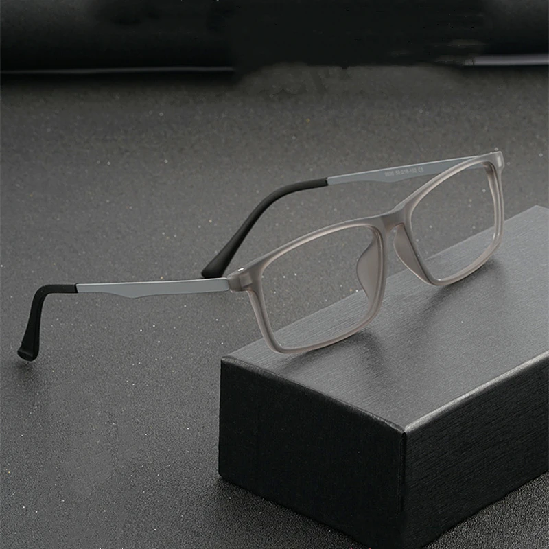 Men's Ultralight Plastic Titanium Retro Myopia Glasses Frame Comfortable Square Optical Prescription Large Glasses Frame 9830