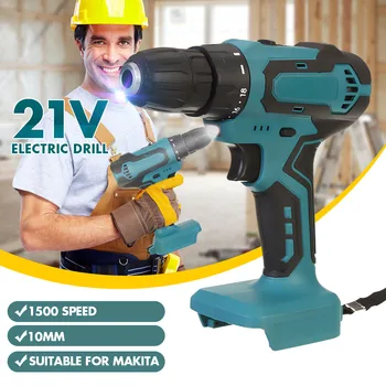 

for Makita battery 21V Electric Drill Cordless Hand Drill Mini Electric Screwdriver 10mm without Rechargable Lithium-Ion Battery