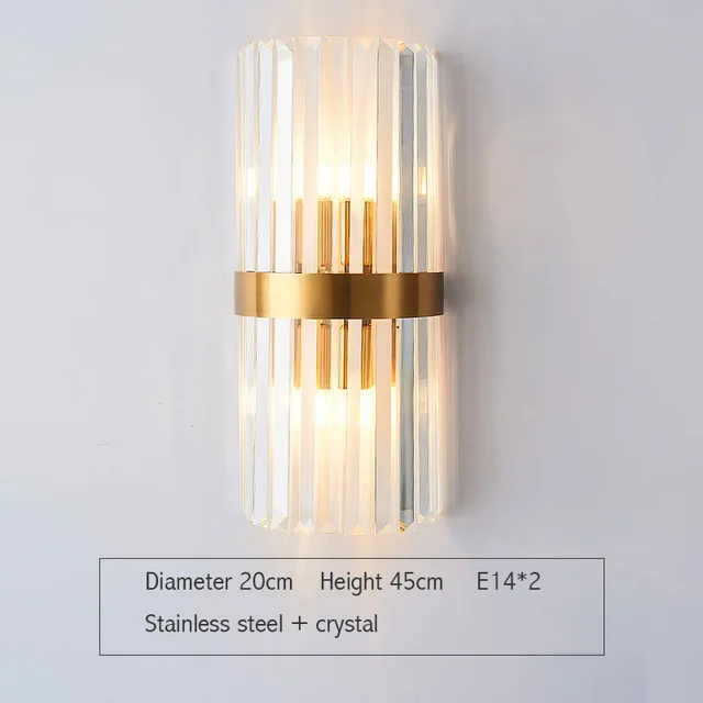wall lamp light Style Combinations Of Modern Light Luxury Crystal Gold Wall Lamps In Bedrooms, Beds, Living Rooms, Decorative LED Lights sconce light fixture Wall Lamps