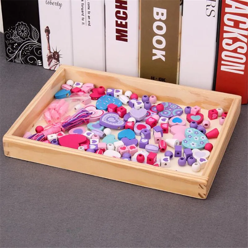 Деревянные блоки DIY Бабочка блок игрушки нанизывание резьбы Бисер для игр обучающая игрушка для детей