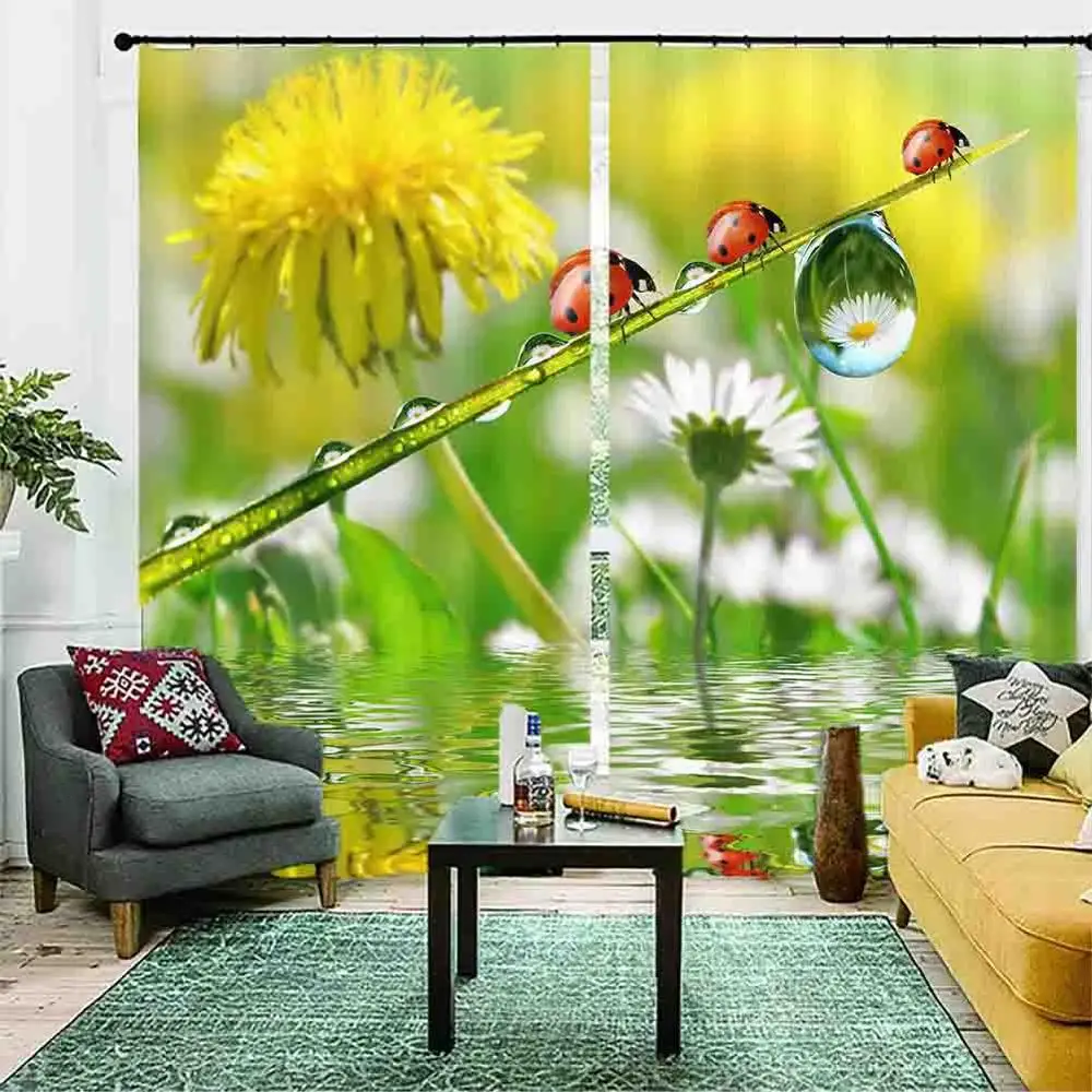Custom Cortinas Flowers and plants 3D Blackout Window Curtains Living Room Bedroom Kids Room Photo Nordic Style Curtains