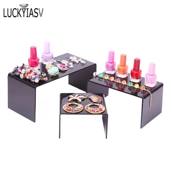 

Plexiglass Acrylic Necklace Ring Earrings Display Rack Jewelry Display Stand Counter Show Props Jewelry Stand Stool 3 Pcs/Set