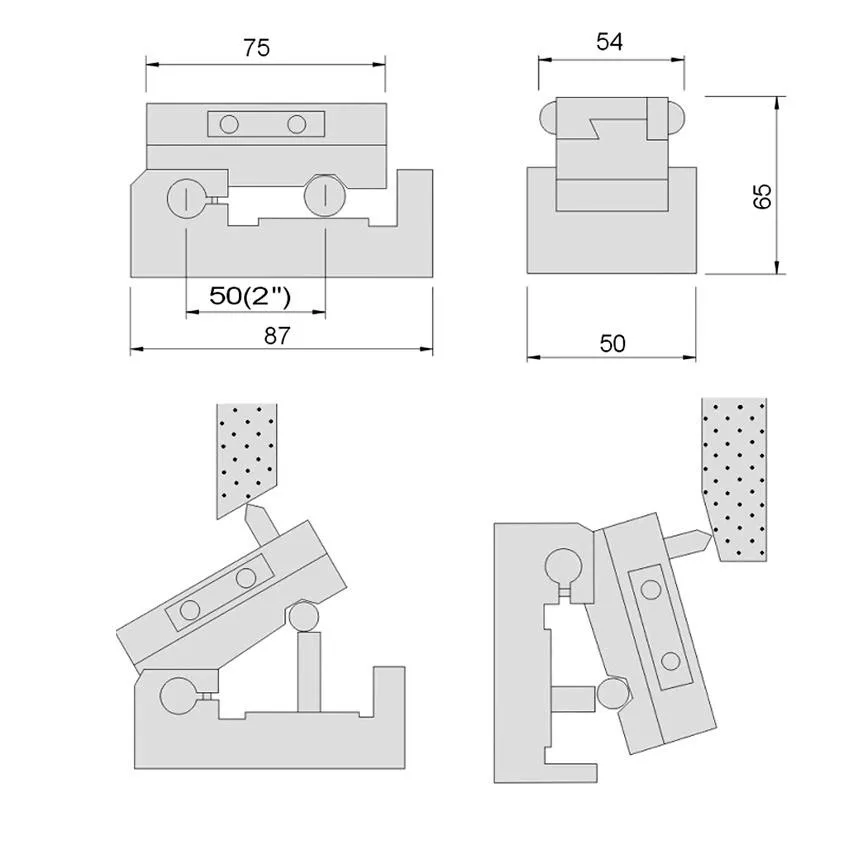 Precision Angle Sine Dresser AP50 Dressing Fixture 0-60 Degrees For Grinding Wheel CNC Grinding Machine 5