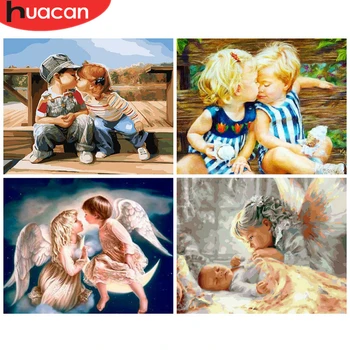 

HUACAN Pictures By Number Figure Girl Hand Painted On Canvas Home Decoration DIY Painting By Numbers Gift Wall Art