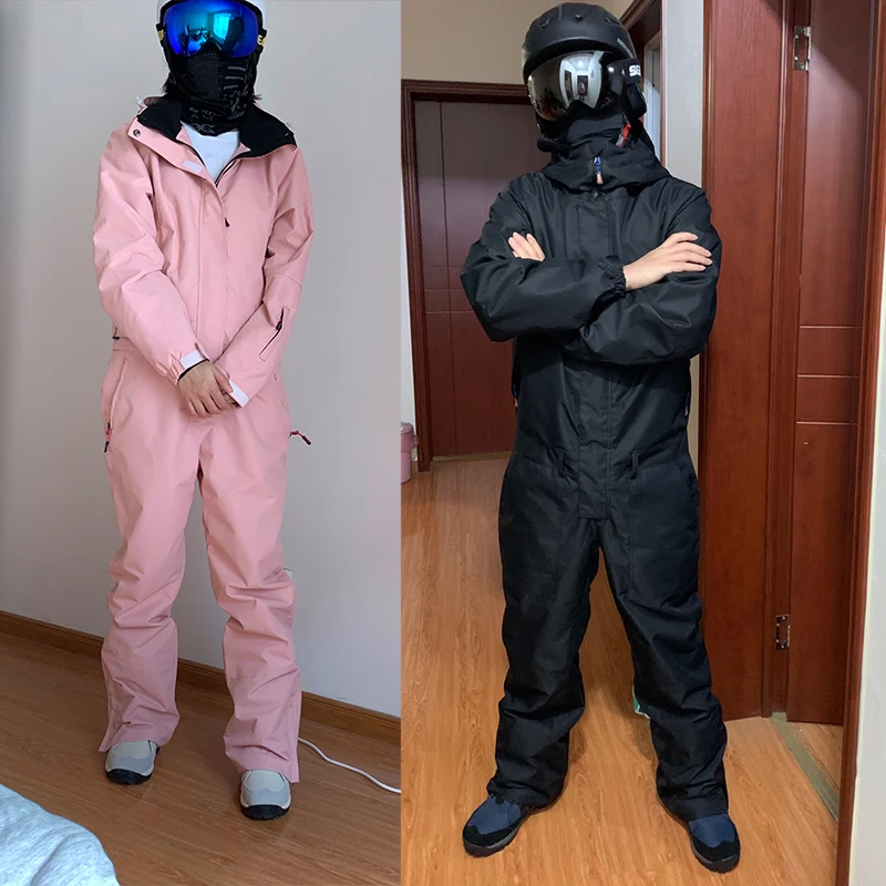 Waterproof Hooded Men's Jumpsuits Sport Female Snow Overalls Women's Winter Outdoor Wear Snowboard Man Skiing Suits