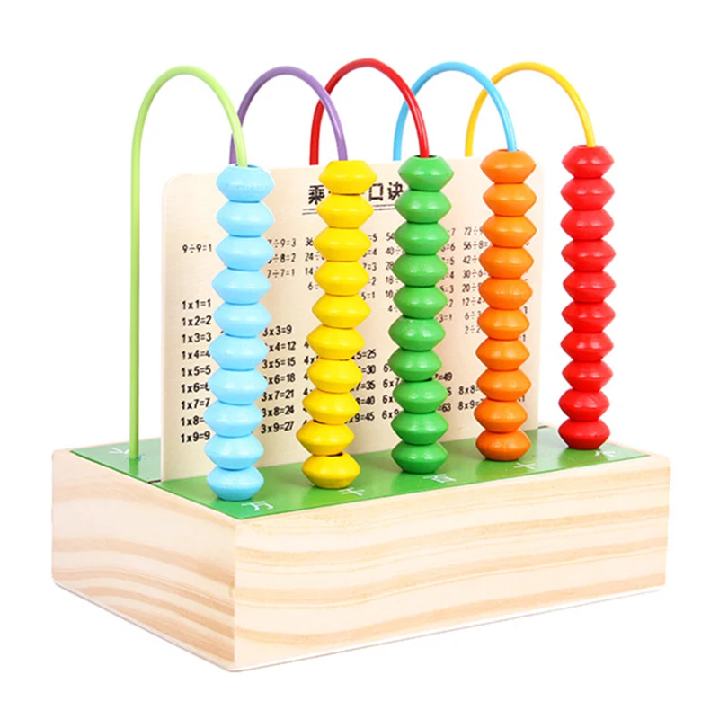 Детские деревянные игрушечные счеты, коробка для раннего обучения математике, обучающая игрушка, Счетные палочки, бусины, Арифметические детские игрушки Монтессори