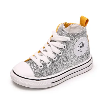 

Children's Canvas shoes high-top girls sneakers 2020 spring and autumn color matching college style boys board shoes baby shoes