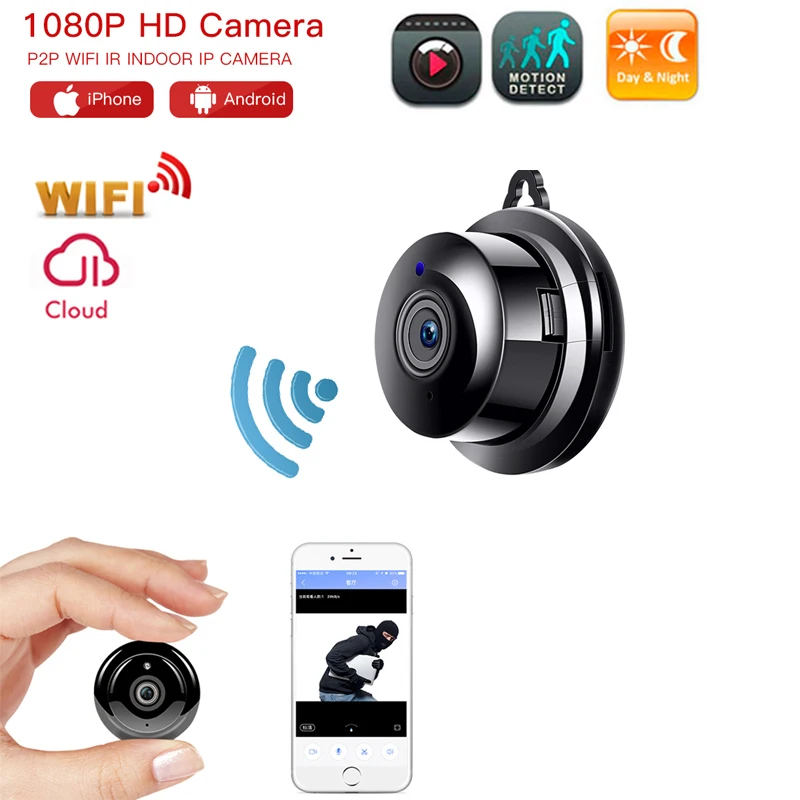 Мини Беспроводная ip камера HD 1080P мини ночного видения для домашнего