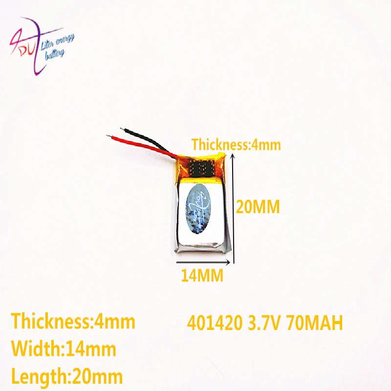 

401420 3.7V 70mah 401520 Lithium Polymer LiPo Rechargeable Battery li ion For Mp3 Mp4 Mp5 DIY PAD DVD E-book bluetooth headset