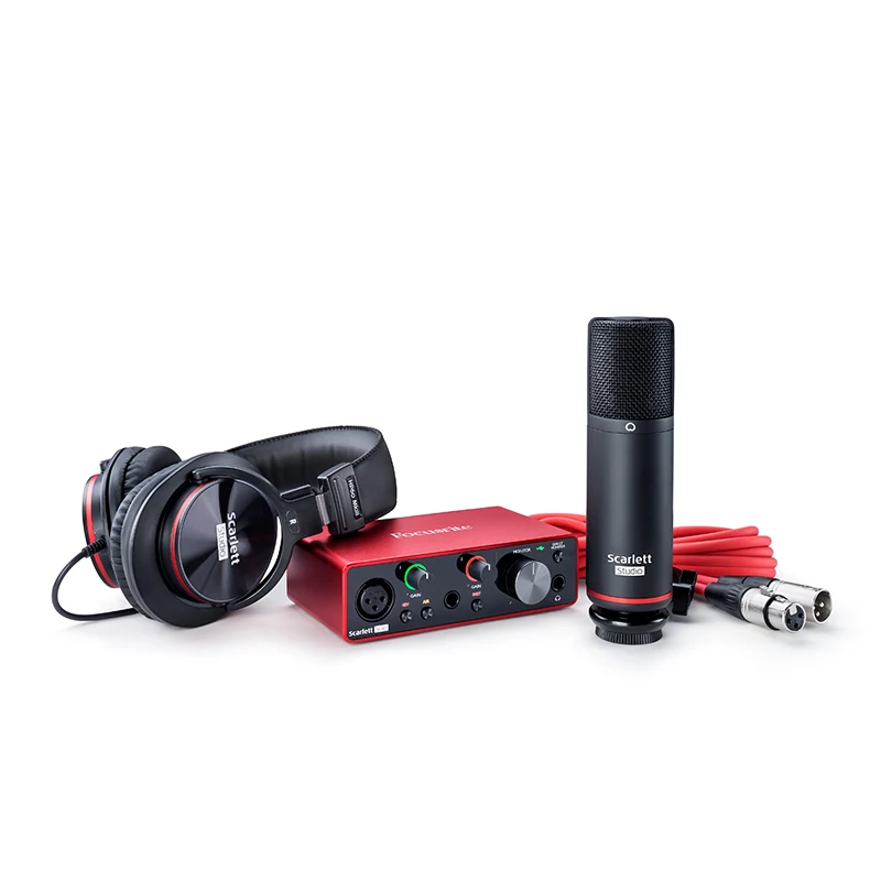 Focusrite Scarlett Solo Studio 3rd Gen записывающая звуковая карта пакет 2 входа/2 выхода USB аудио интерфейс с конденсатором микрофон и наушники