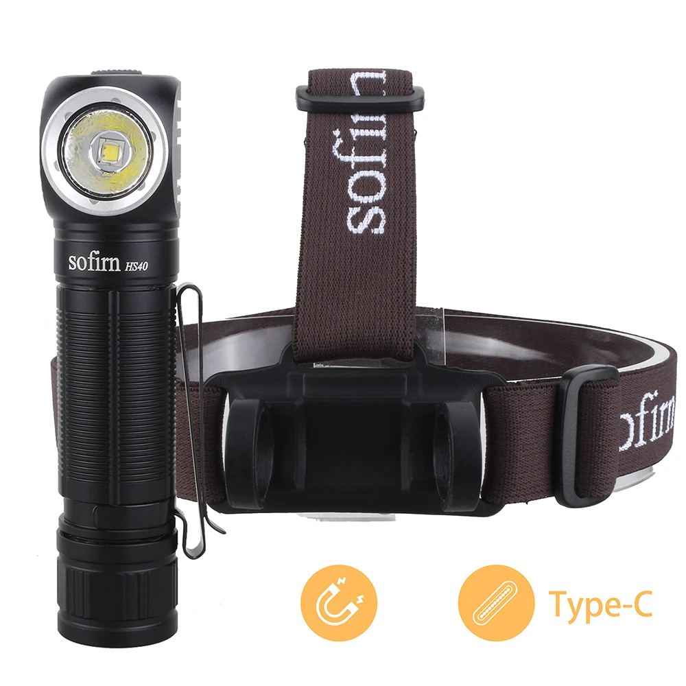 Sofirn HS40 SST40 LED Headlamp 2000lm USB C Rechargeable 18650 Flashlight Powerful Torch with Magnet Tail Cap | Лампы и освещение