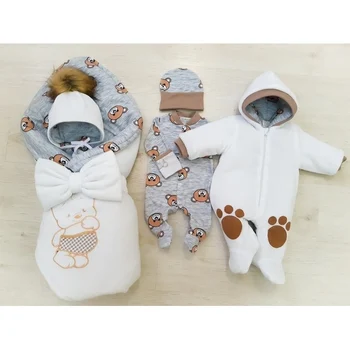 

Комплект на выписку 5-ти предметный "Лапки" ЗИМА Комплекты на выписку и для прогулок 0-6 мес