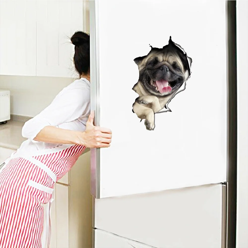 

Dogs 3D Bathroom Wall Stickers Toilet Home Decoration Waterproof Wall Decals for Toilet Sticker Decorative Poster Home Decor