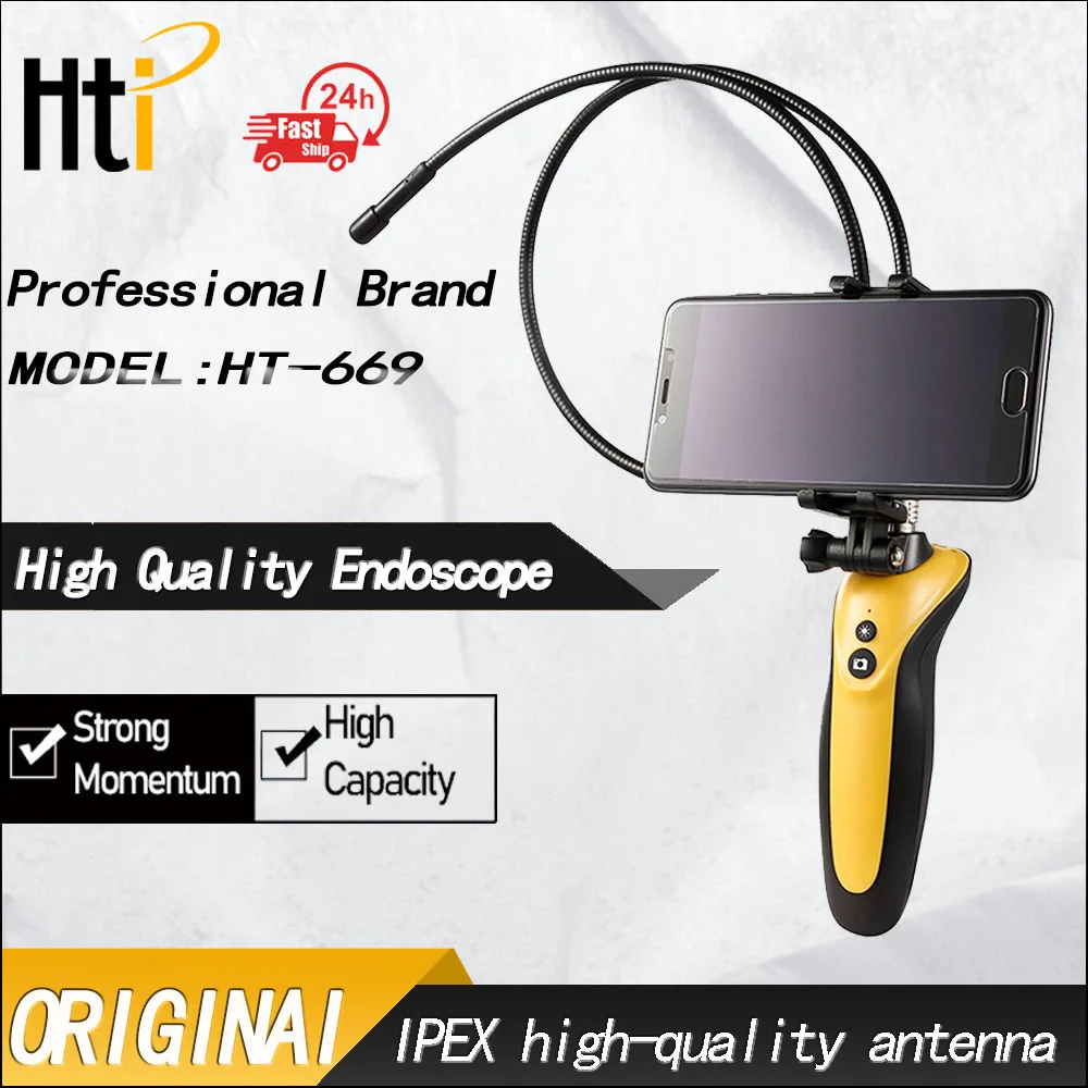 Hti Original Endoscope Wireless WiFi Borescope Portable Inspection