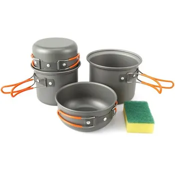 

Four-piece Outdoor Camping Set Pot 1-2 People Walking Tableware Outdoor Camping Set Pot Combination Pot