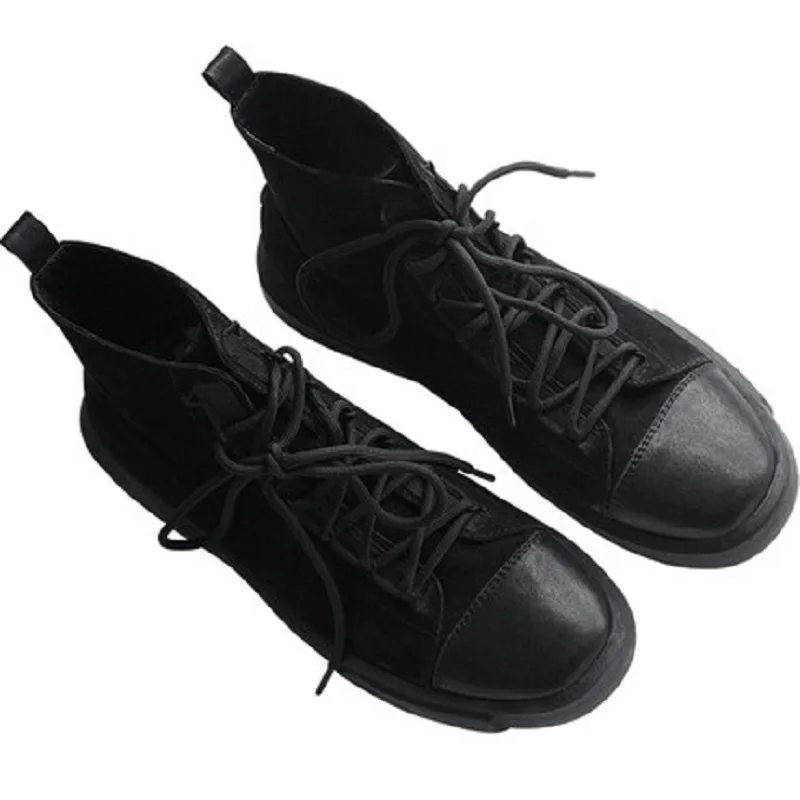 

Y day with original design women's shoes spring and autumn new flat boots children's boots leather Martin boots