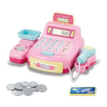 

Simulation Supermarket Cash Register Toy DIY Educational Interactive Light Sound Role Play Shopping Game child Pretend Play Toys