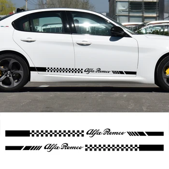 

2Pcs For Alfa Romeo MiTo Giulia Giulietta 147 156 159 166 Car Long Side Stripe Sticker Automobile Styling Car Tuning Accessories