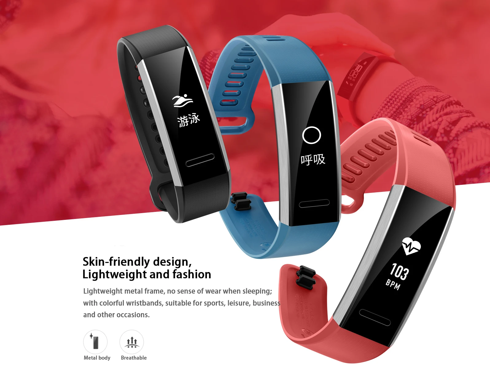 Huawei Band 2 глобальная версия все-в-одном трекер активности умный фитнес-браслет многоспортивный режим пульса 5ATM водонепроницаемый