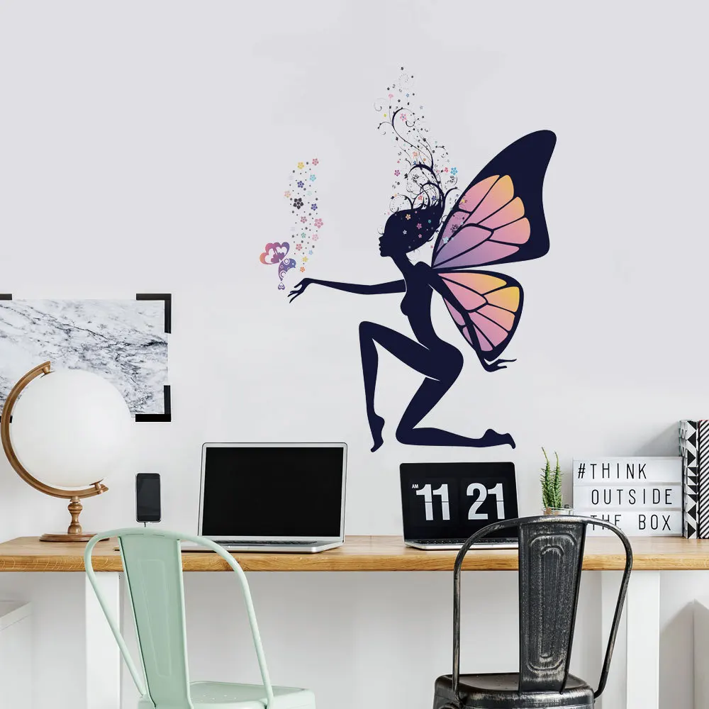Butterfly Elf Wall Sticker wallpaper for Girl room living room Mural