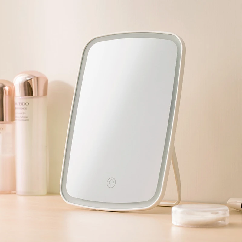 LED Makeup Mirror IntelligentLed Light Portable Desktop Women Professional LED Tricolor Light Touch Screen 3 Light Mirrors Room