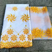 Бассейн riche getzner белый и золотой Африканский кружевной материал морская парча ткань Базен riche нигерийская кружевная ткань женский шарф 7 ярдов/лот