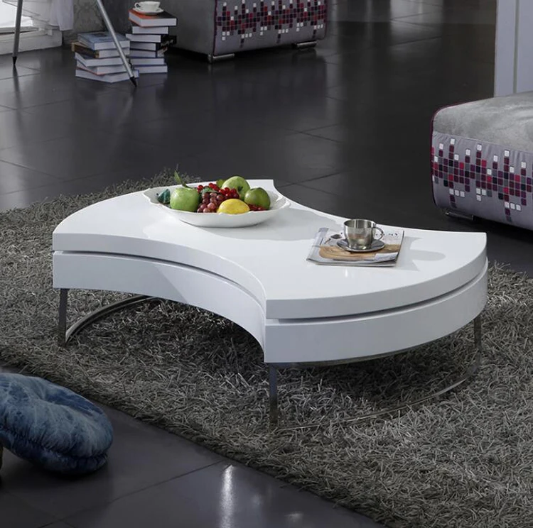 Современный Креативный вращающийся кофейный столик Веерообразный круглый стол для хранения дивана гостиная центральный стол маленький стол мебель для дома