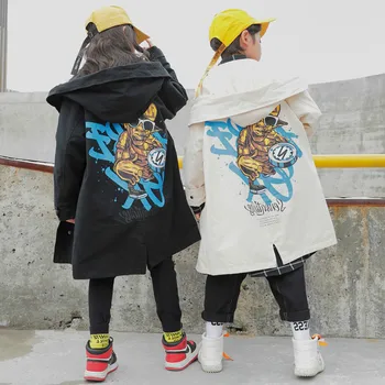 

Spring and Autumn Children Jacket Boys and Girls Windbreaker Girls Fashion Tops Children Clothing Long Section Student 2020 New