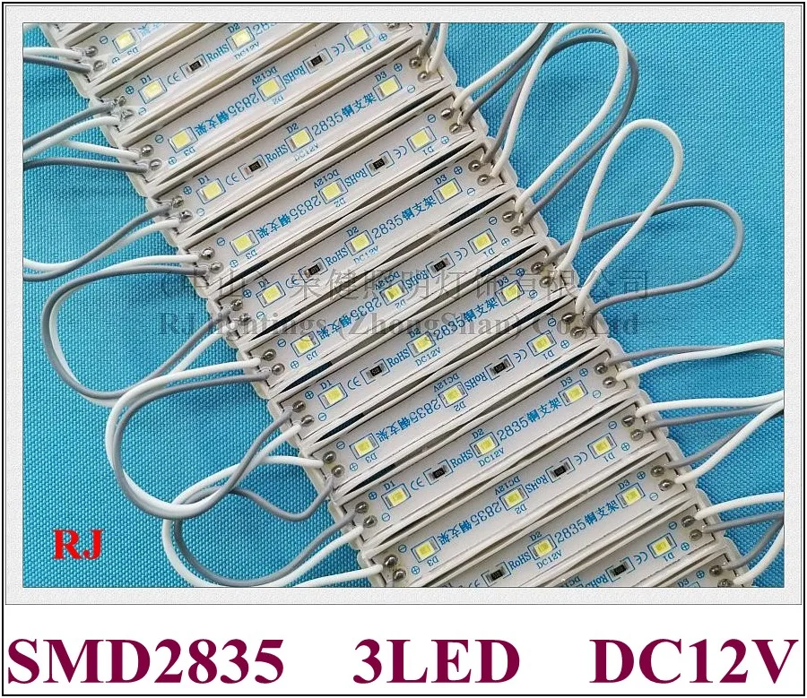 

SMD 2835 LED light module for sign letters IP65 LED module DC12V SMD2835 3 led 0.8W 90lm 64mm*9mm high bright energy saving
