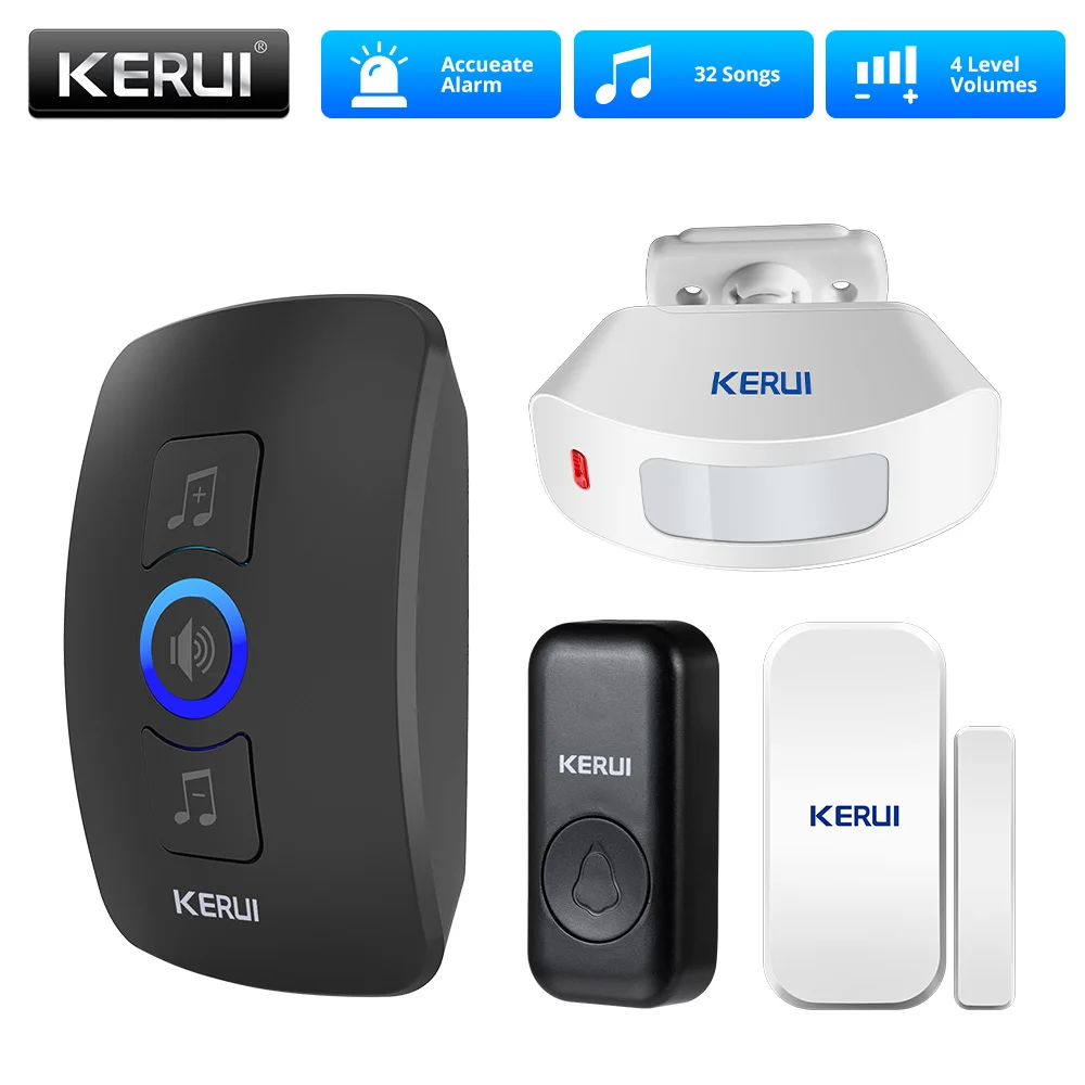 KERUI-timbre inalámbrico M525 para seguridad del hogar, sistema de alarma con detección de movimiento, fácil instalación