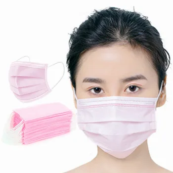 

30/50/100/200 Pcs Pink Mascarilla Non-woven 3 Ply Disposable Face Mouth Masks Breathable Mask with Elastic Ear Band Face Masks