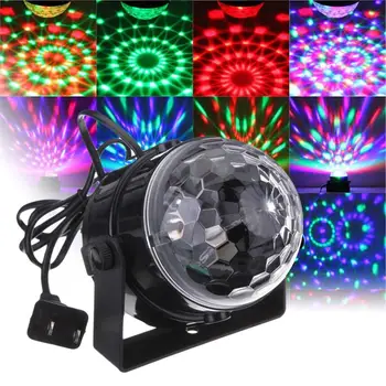 

Portable Voice Control RGB LED Rotating Window Display DJ Light Ball Party Effectcrystal Magic Ball Led Mini Colorful Stage Lamp