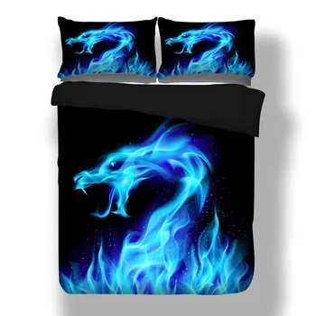 

3D Printed Dragon series bedding set 100% Polyester Home duvet cover set full size bedroom 3 pcs be826
