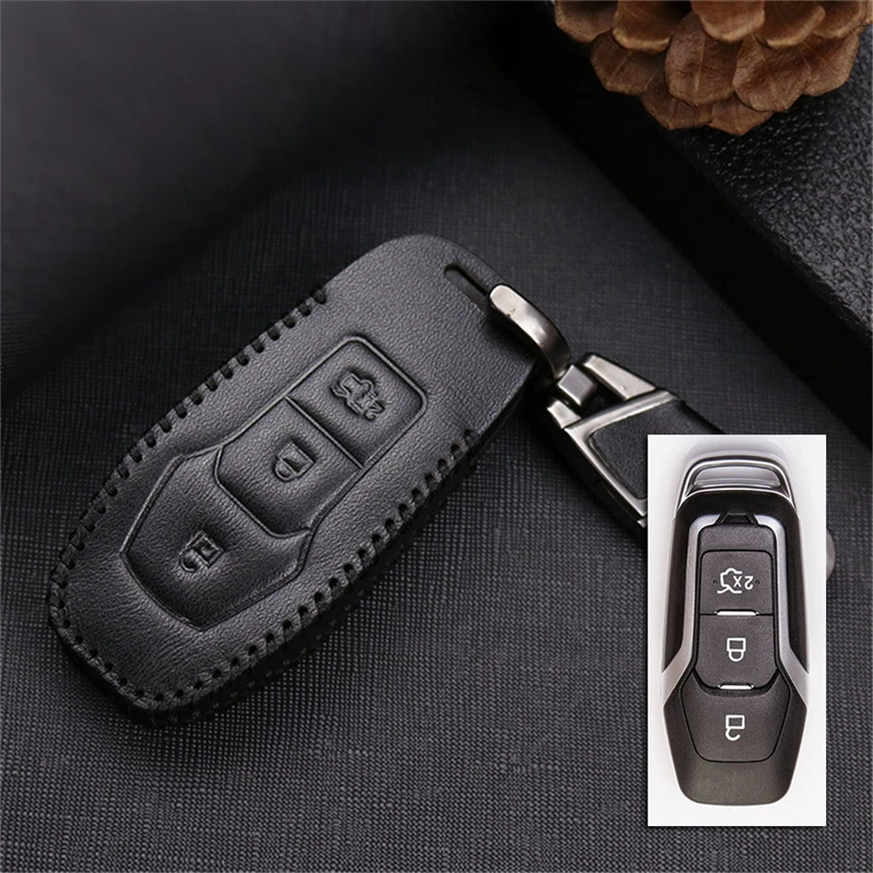 Black Автомобильный брелок для ключей, защитный чехол для Ford Focus 2 3 Fiesta Transit Ecosport Mondeo Kuga S-MAX EDGE, брелок для ключей - Цвет: Black