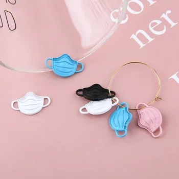 

10pcs Jewelry DIY Accessories Spray-painted Masks Alloy Enamel Charms Conector Earrings Bracelet Making Pendants 14*23mm YZ761