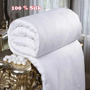 

Chpermore high quality 100% Silk Filled Duvets Thick warm Winter Quilt/Comforters 100 % Cotton Cover King Queen Twin Full Size