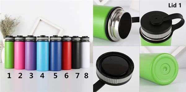 lid 1 50 шт./лот, бутылка для воды, для путешествий, Спортивная Термокружка, 18 унций, 32 унций, 40 унций, нержавеющая сталь, с широким горлом, изолированная, вакуумная, 3 вида крышек - Цвет: lid 1